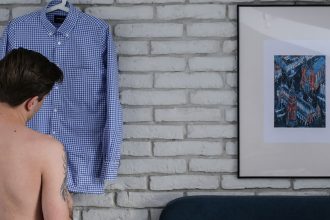 Koszula szyta na miarę, Koszula Henderson, Koszula męska na miarę, Rzeczy szyte na miarę online, Koszula online, Koszula w niebieską kratę Vichy, Moda męska blog, Blog o modzie męskiej, GMALE by Grzegorz Paliś