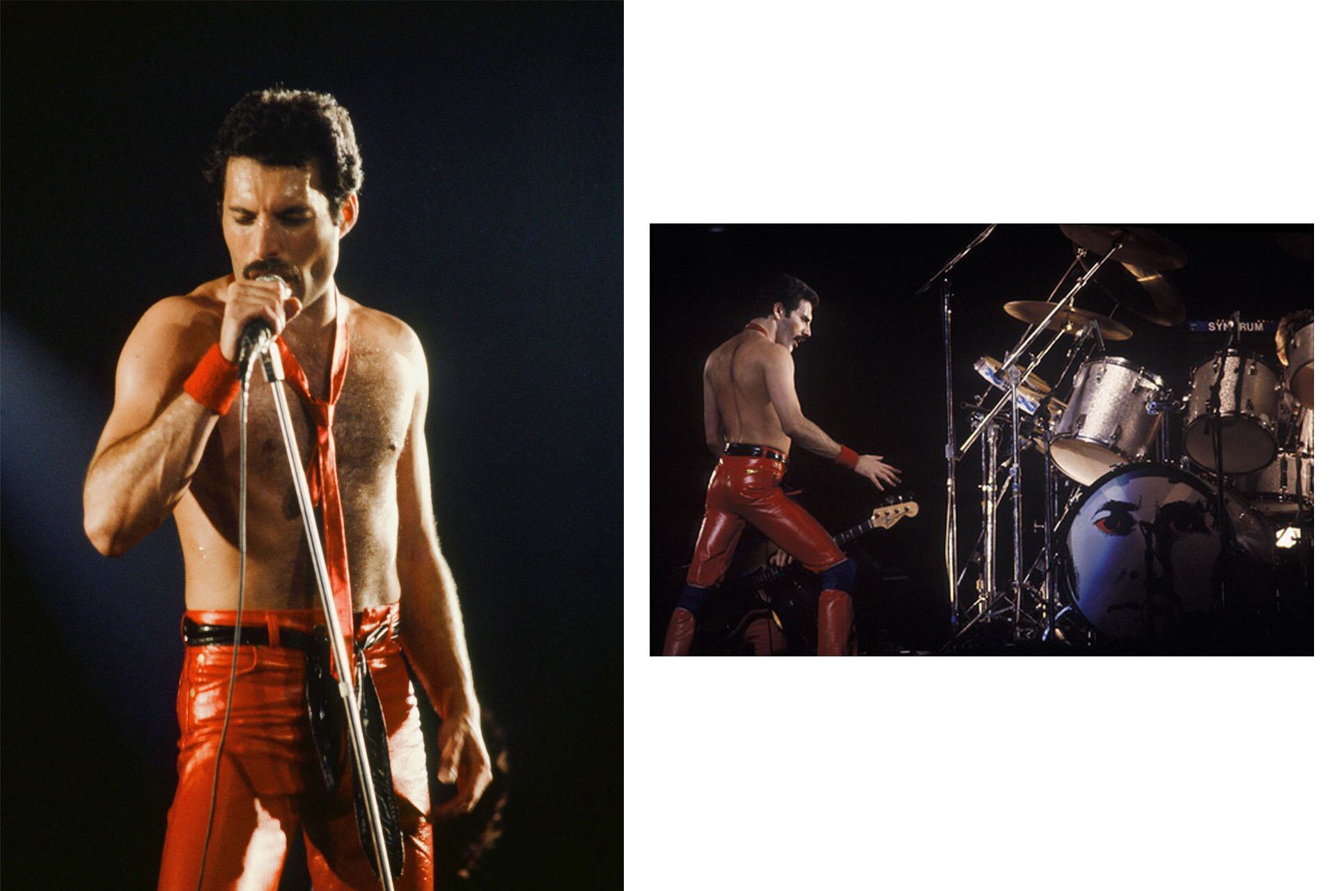Wszyscy powinniśmy ubierać się jak Freddie, Freddie Mercury, Stylizacje Queen, Stylizacje Freddie, Skórzane spodnie bordowe, 10 przełomowych wcieleń modowych Freddiego 